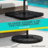 Base per Ombrellone a Croce in Acciaio con Vite Laterale, 100x100x75 cm, Nero