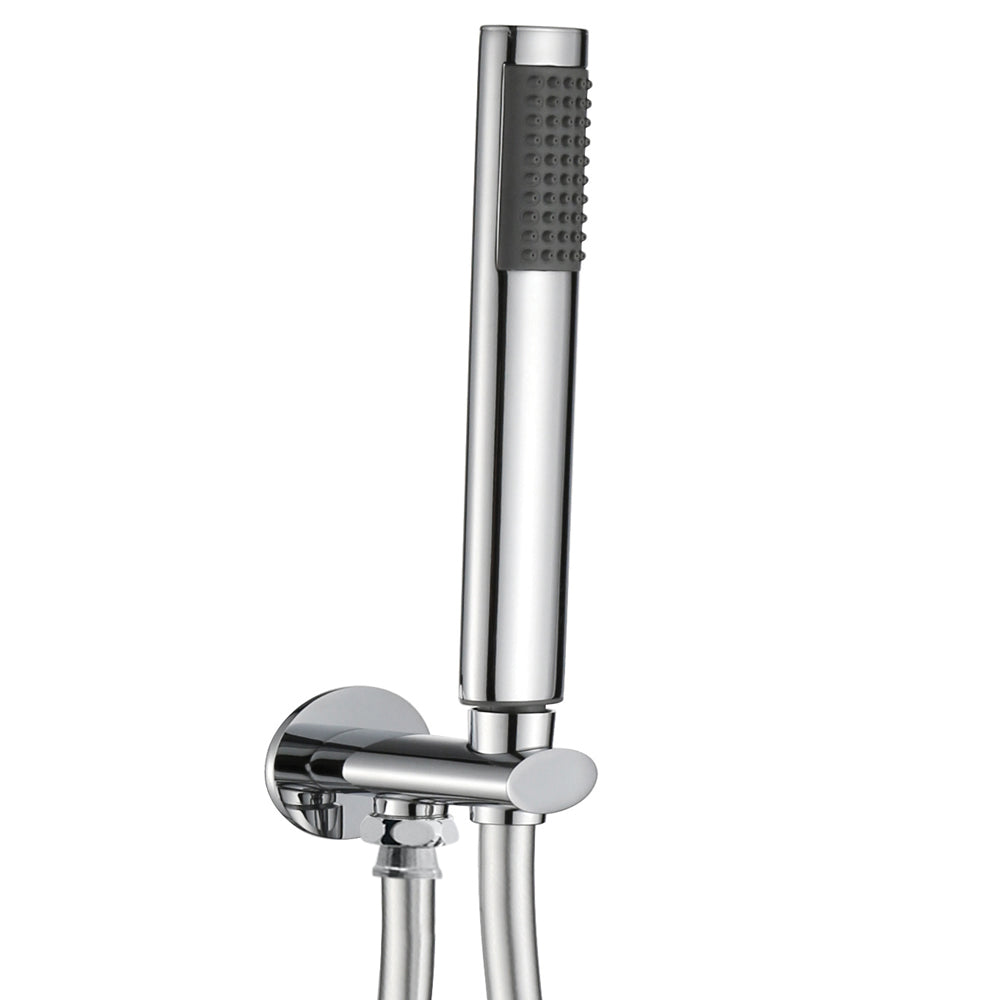 Kit set doccia ottone cromato completo di supporto presa acqua con flessibile e doccetta ovale *** confezione 1