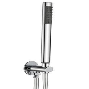 Kit set doccia ottone cromato completo di supporto presa acqua con flessibile e doccetta ovale *** confezione 1