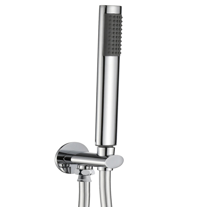 Kit set doccia ottone cromato completo di supporto presa acqua con flessibile e doccetta ovale *** confezione 1