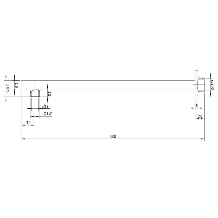 Braccio doccia ottone cromato prolunga soffione doccia bagno fisso attacco standard