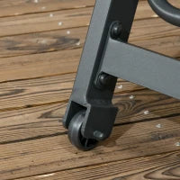 Lettino prendisole in alluminio e textilene con ruote e cuscino per la testa, schienale reclinabile, grigio chiaro