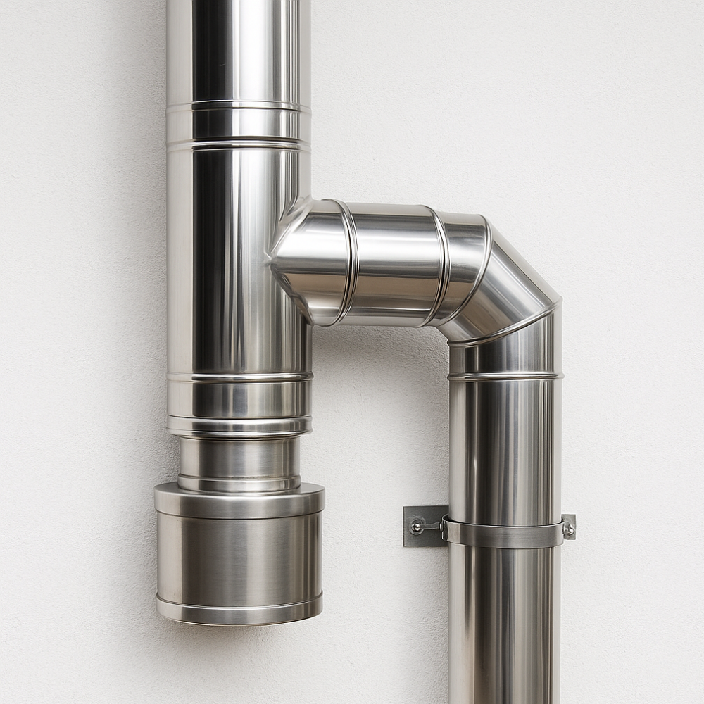 Tappo raccolta condensa acciaio per ispezione canna fumaria manutenzione *** misura Ø 180 mm, confezione 1