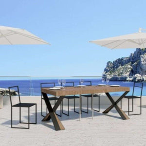 shopinnovativo- Consolle allungabile 90x40/290 cm Diago Premium abete tinto gambe antracite