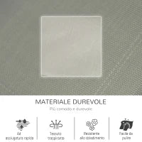 Poltrona a Dondolo da Giardino con Poggiatesta e Tasca Laterale, 150x62x88 cm, Nero e Grigio