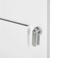 kleankin Armadietto Medicinali a 3 Ripiani con Serratura e 2 Chiavi, in Acciaio, 40x15x53.5 cm, Bianco