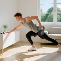 Kettlebell 10kg per Sport e Fitness con Base Piatta e Impugnatura, Kettlebell Pesi per Allenamento Home Gym Casa e Palestra, 25x19x28 cm, Nero