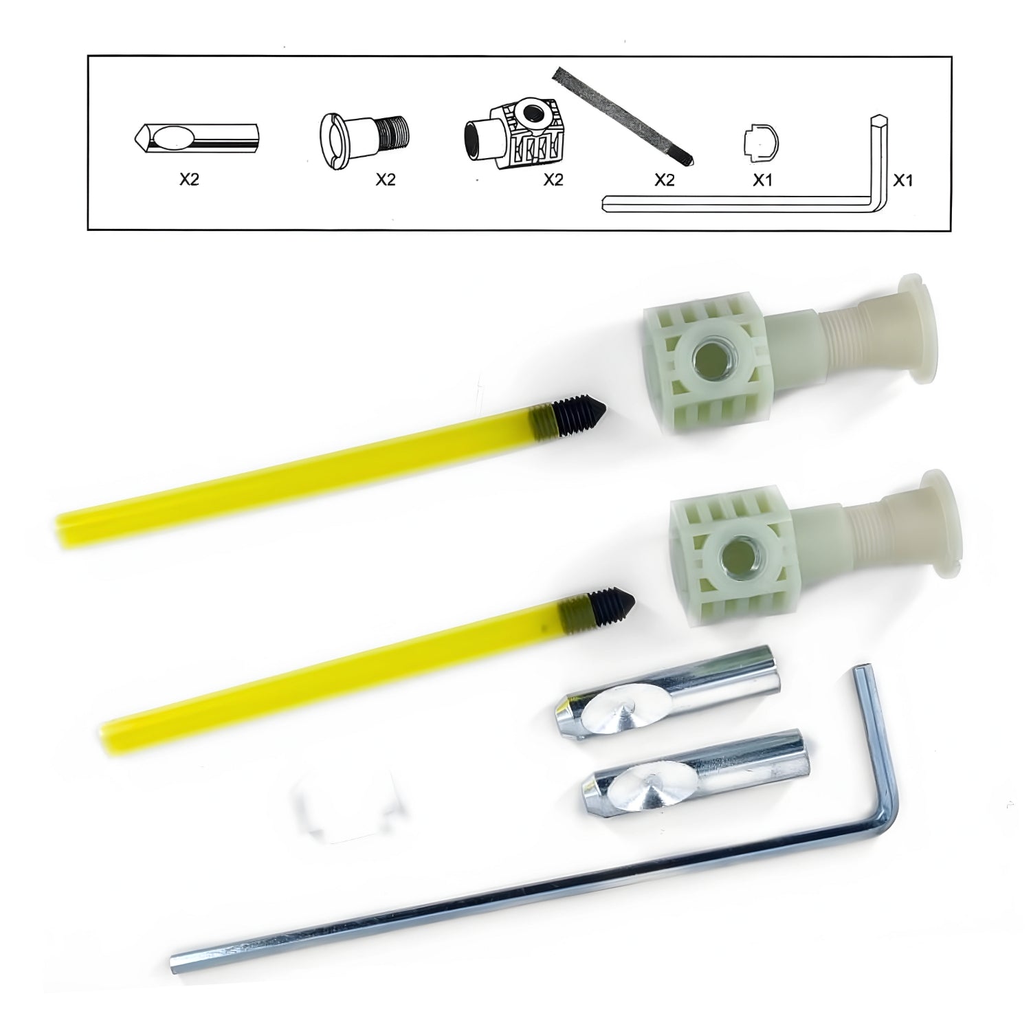 Kit di fissaggio completo a scomparsa per sanitari sospesi con accesso dal basso *** confezione 1