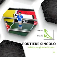 Calcio Balilla con 2 Tabelloni Segnapunti, in Legno, Acciaio Inox e Plastica, 86.5x43.5x63 cm, Multicolore