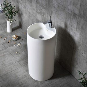Lavabo monoforo free standing klaus plus artificial stone bianco opaco matt *** confezione 1