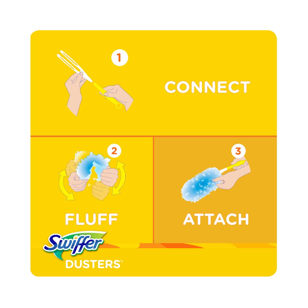Swiffer duster starter kit catturapolvere 3 confezioni da 1 manico & 5 piumini swiffer