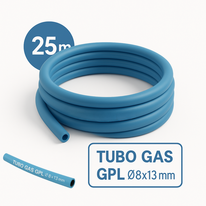 Tubo flessibile in gomma per gas gpl per impianti sicuri *** lunghezza metri 25, confezione 1