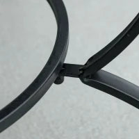 Braciere da Esterno 3 in 1 con Tavolino, Griglia e Attizzatoio, in Metallo e Ceramica, 75x75x60 cm