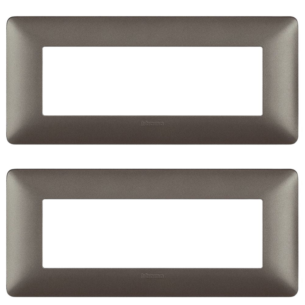 Bticino matix placca 6 posti tecnopolimero colorata am4806 pezzi 2 *** colore iron grigio scuro, confezione 1