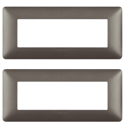 Bticino matix placca 6 posti tecnopolimero colorata am4806 pezzi 2 *** colore iron grigio scuro, confezione 1