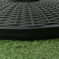 Base per Ombrellone Rotonda Effetto Rattan da 12.5kg, Supporto per Pali da 38mm e 48mm, Ø44.5 cm, Nero