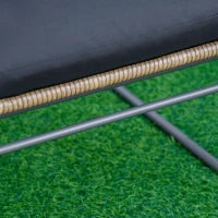 Set Mobili da Giardino Stile Boho in Rattan PE con 2 Poltrone, Divanetto e Tavolino