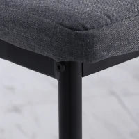 Set 4 Sedie Imbottite per Soggiorno o Sala da Pranzo, Sedie da Cucina Moderne, in Metallo e Tessuto Grigio