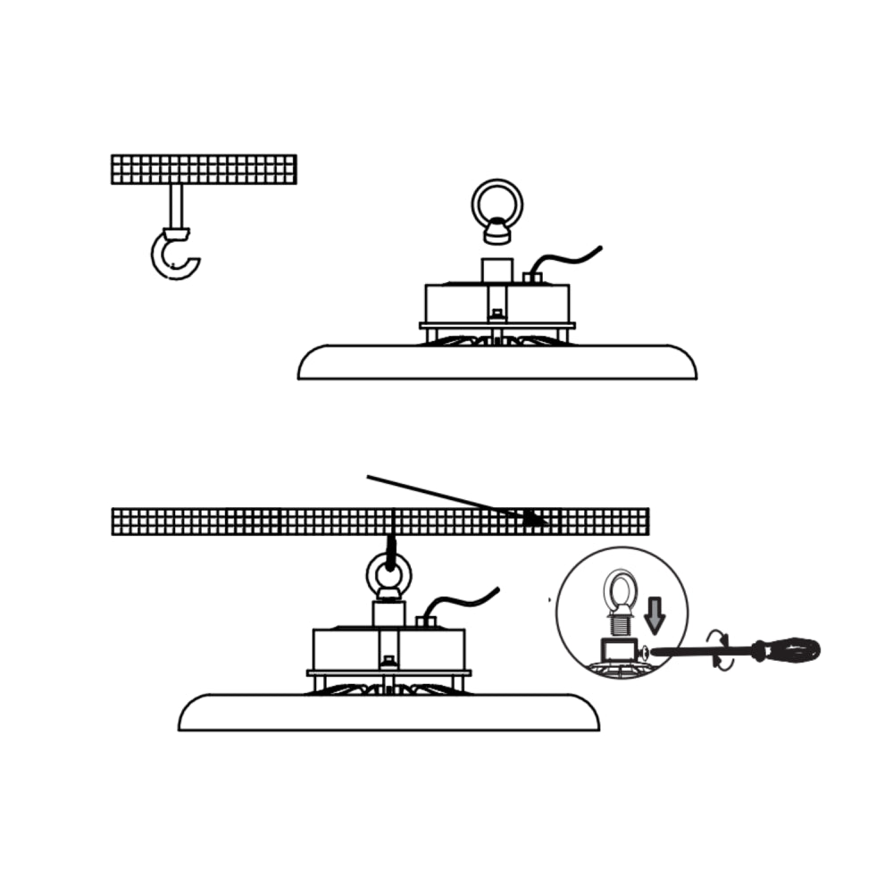 Proiettore LED Industriale Ufo 200W/160W/120W Hu4 IP65 4000K 32000lm Dimmerabile - Driver Philips
