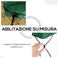 Copertura per Dondolo da Giardino a 3 Posti in Tessuto Oxford con Chiusura a Corda, 240x133x185 cm, Verde