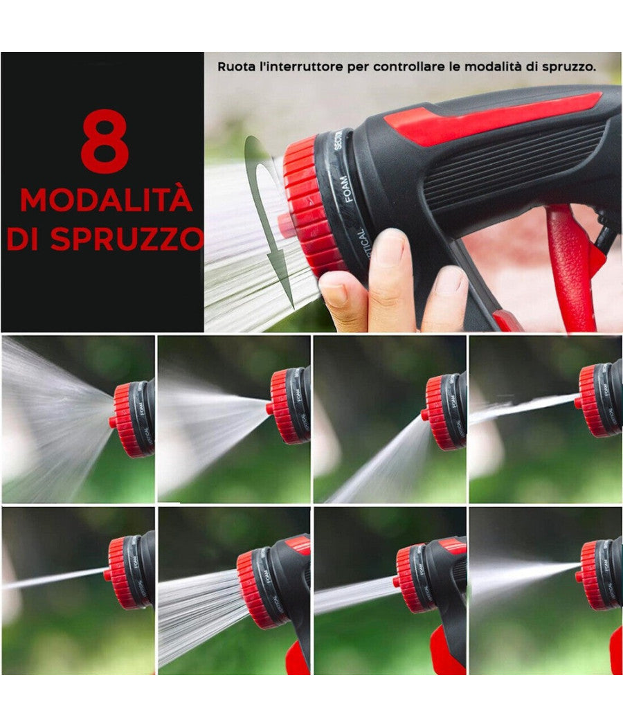 Ugello Per Tubo Flessibile Serbatoio Sapone 200 Ml Spruzzatore 8 Getti Di Acqua         