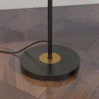 Lampada da Terra in Metallo ad Albero con 3 Paralumi in Vetro, Ø36x162 cm, Nero e Grigio