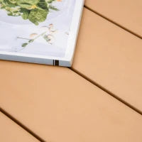 Tavolo da Giardino per 6 Persone in Alluminio e Plastica, Nero e Color Legno