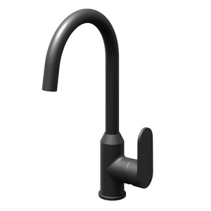 Miscelatore monocomando lavello cucina canna orientabile sofia installazione rapida *** finitura- nero opaco, confezi...