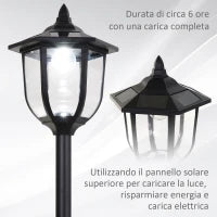 Lampione da Esterni con 6 Luci LED Accensione Automatica Impermeabile