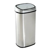 Pattumiera Cestino dei Rifiuti in Acciaio Inox con Sensore a Infrarossi 68L, Rettangolare, Argento