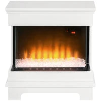 Caminetto Elettrico a 10 Colori con Spegnimento Automatico e Timer da 12h, 61x28x66.5 cm, Bianco
