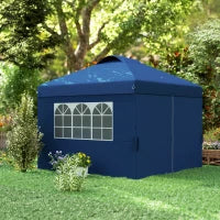 Gazebo pop-up pieghevole 3 x 3 altezza regolabile pareti laterali aperture finestre sacco da trasporto con ruote