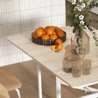 Tavolo Pieghevole Moderno a 2 Ribalte con Rotelle in MDF e Acciaio, 120x80x73cm, Marrone