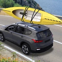Set 2 Staffe Porta Kayak con Attacco Universale per Portapacchi Adatte per Canoe e Paddleboard, Nero, 46x16.5x47cm