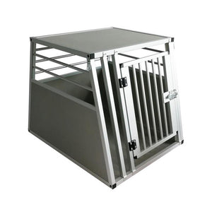 Trasportino per cani da auto singolo x-large gabbia in alluminio per animali porta singola