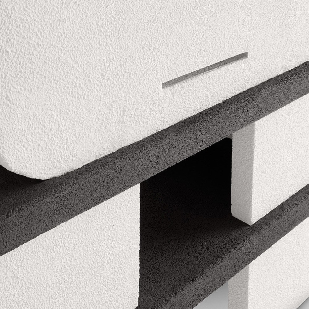 Barbecue in cemento orlando con griglia regolabile e piano d'appoggio