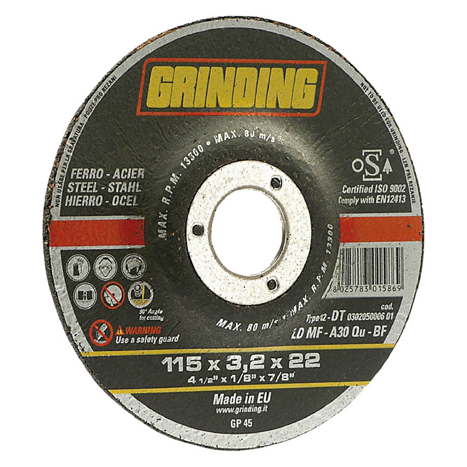 mola abrasiva per ferro ã¸ 230 x 3,2 codice 501082 cod:ferx.501082nlm