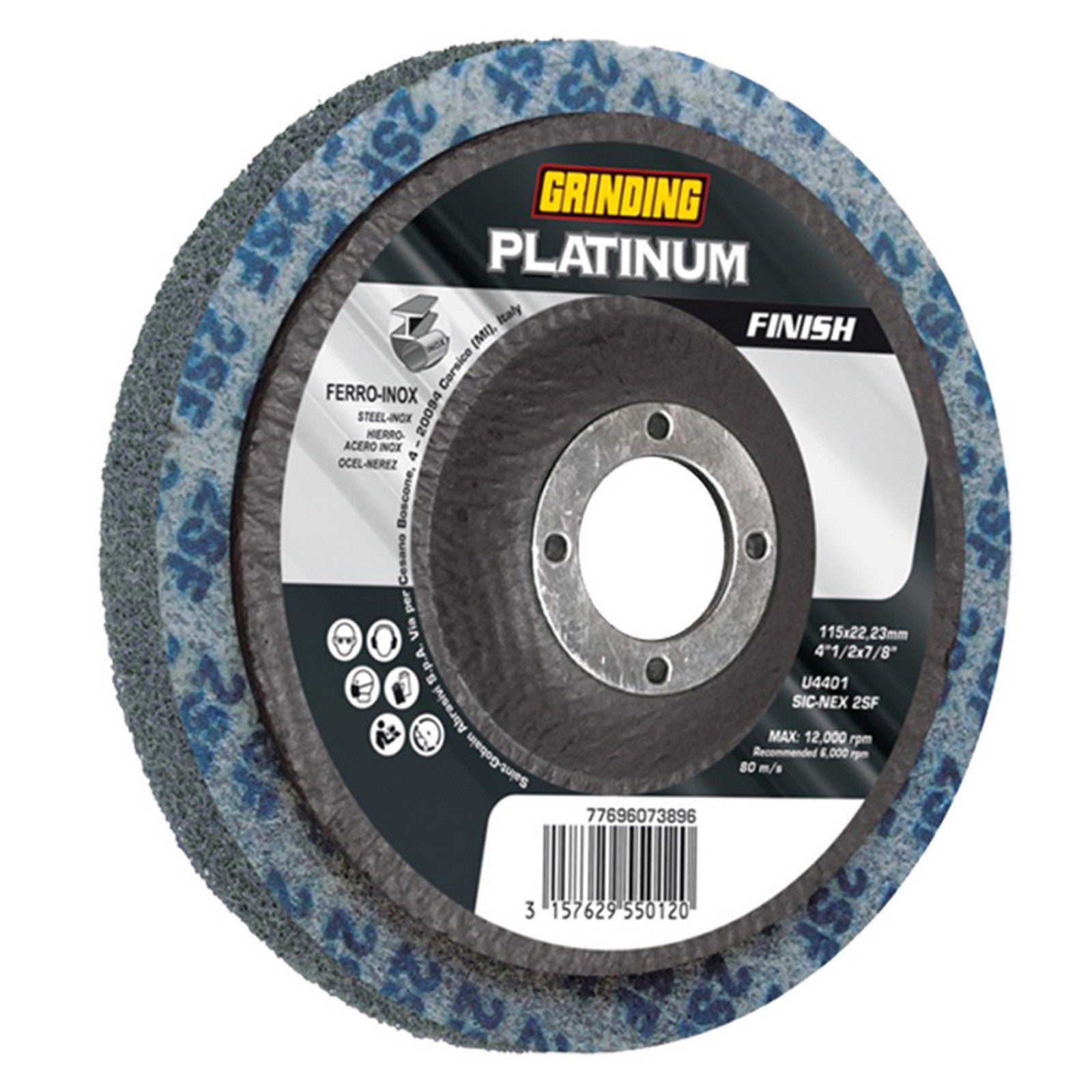 mola abrasiva per ferro/inox ø 115 x 22,23 mm cod:ferx.5010552nlm