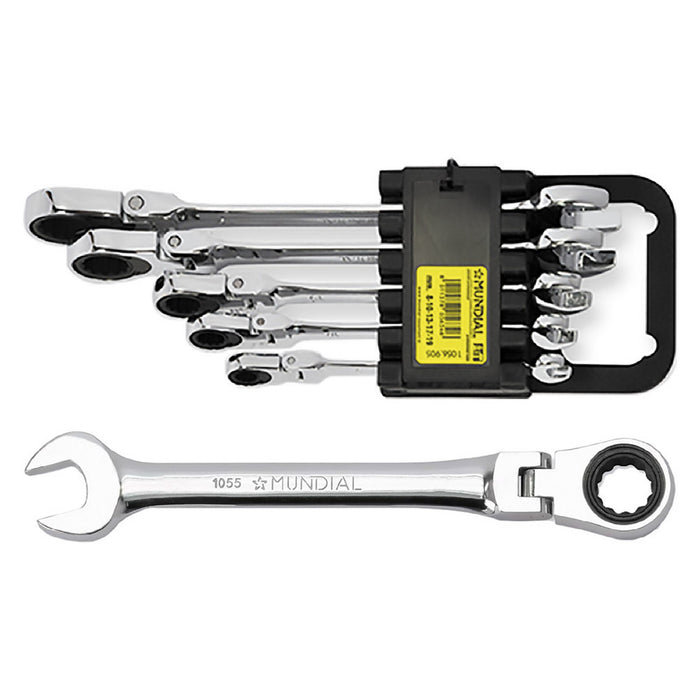 serie chiavi combinate a cricchetto snodate 5 pezzi cod:ferx.5130236nlm