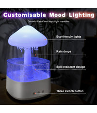 Umidificatore Nuvola Di Pioggia Diffusore Oli Essenziali Aromaterapia Con 7 Luci         