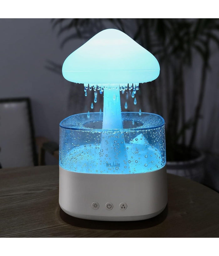 Umidificatore Nuvola Di Pioggia Diffusore Oli Essenziali Aromaterapia Con 7 Luci         