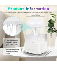 Umidificatore Nuvola Di Pioggia Diffusore Oli Essenziali Aromaterapia Con 7 Luci         