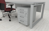 Cassettiera da ufficio con Rotelle LEVEL, L 42 x P 56 x H 61 cm (Grigio)