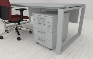 Cassettiera da ufficio con Rotelle LEVEL, L 42 x P 56 x H 61 cm (Grigio)