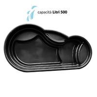 Laghetto da giardino tovel nero litri 500 da 190x105xh52