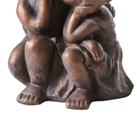 Statuetta decorativa in ferro a forma di bambini marrone per interni ed esterni Soggiorno