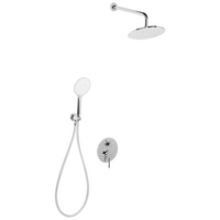 Set doccia a incasso in ottone argentato 3 modalità di getto a pioggia Funzione doccia a parete Sistema doccia a sospensione Stile moderno