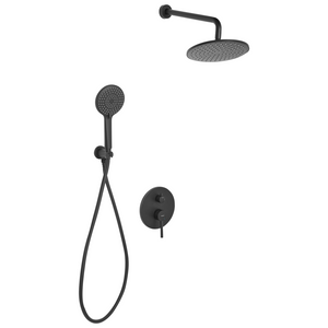 Set doccia a incasso in ottone nero 3 modalità di getto a pioggia Funzione doccia a parete Sistema doccia a sospensione Stile moderno