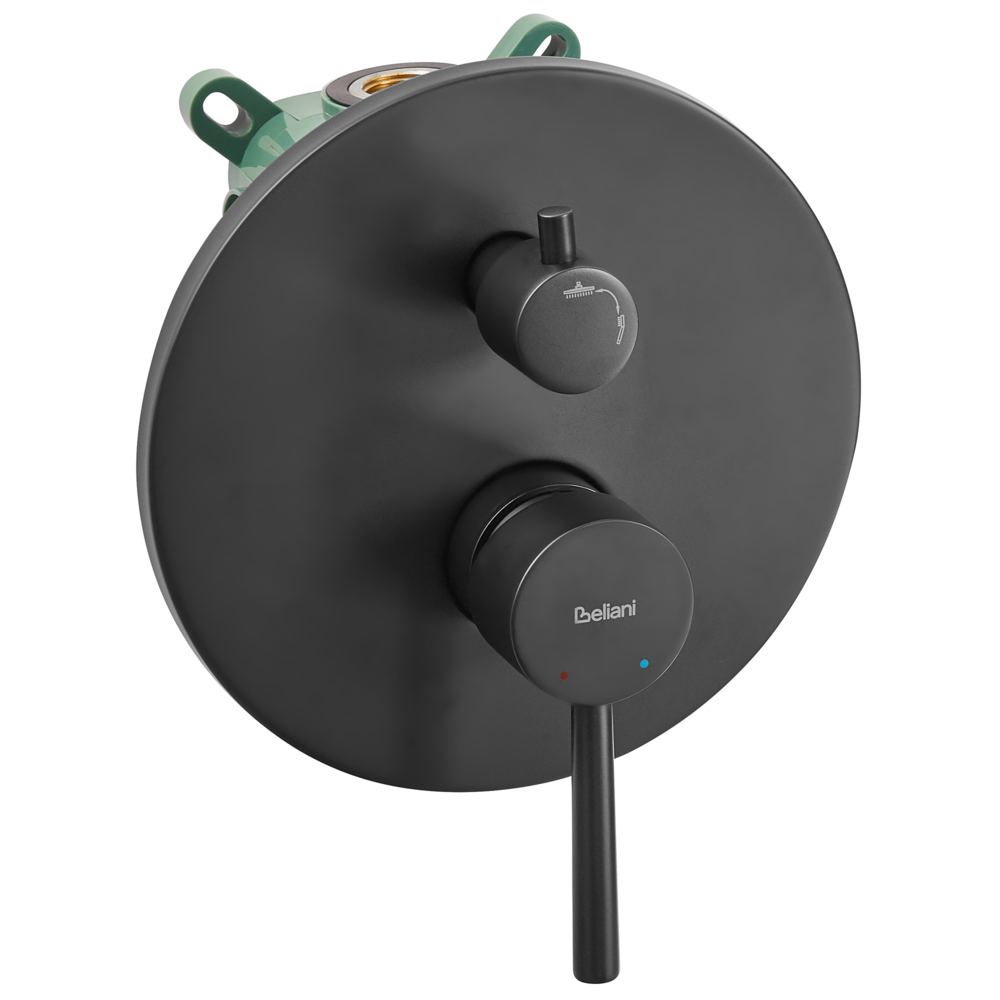 Set doccia a incasso in ottone nero 3 modalità di getto a pioggia Funzione doccia a parete Sistema doccia a sospensione Stile moderno