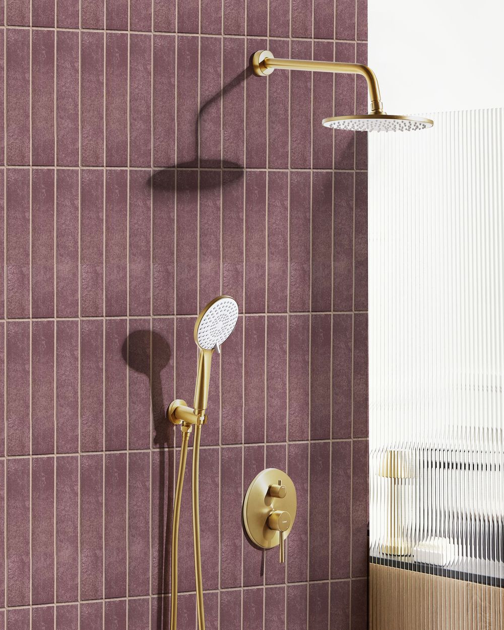 Set doccia a incasso in ottone oro 3 modalità di getto a pioggia Funzione doccia a parete Sistema doccia a sospensione Stile moderno